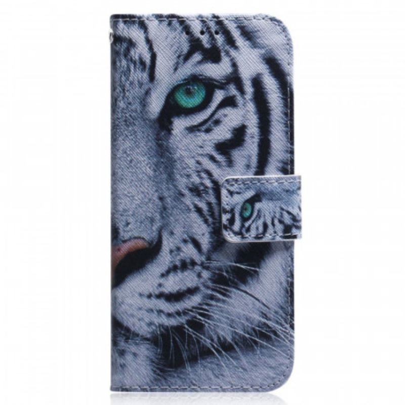 Capa Flip Para Samsung Galaxy M33 5G Tigre Branco