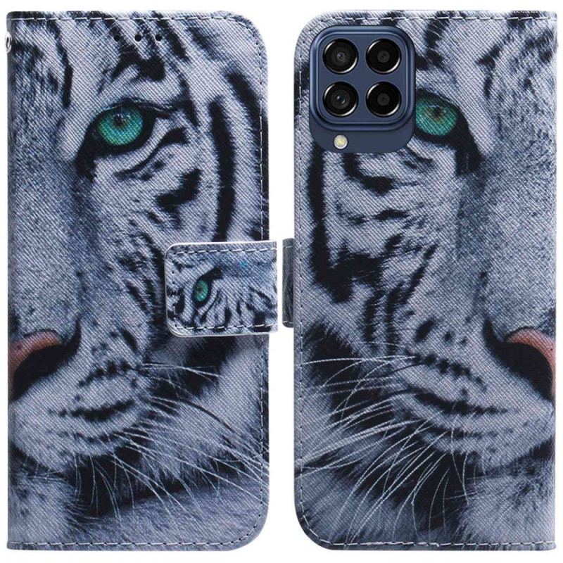 Capa Flip Para Samsung Galaxy M33 5G Tigre Branco