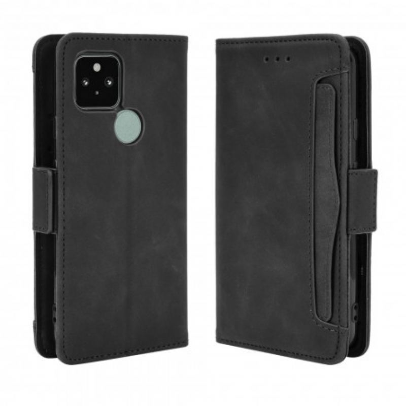 Capa De Couro Para Google Pixel 5 Multi-card Premier Class