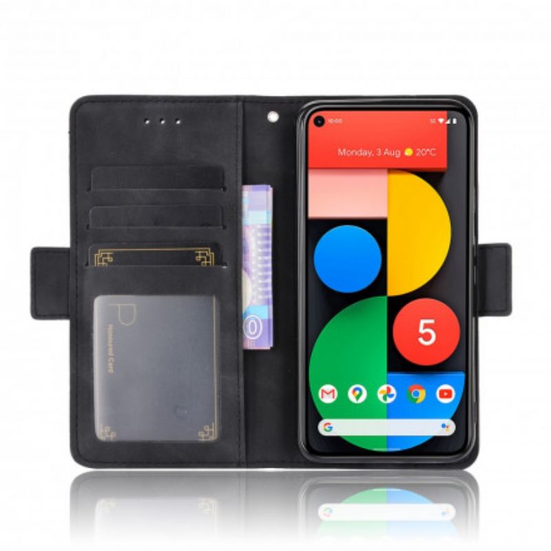 Capa De Couro Para Google Pixel 5 Multi-card Premier Class