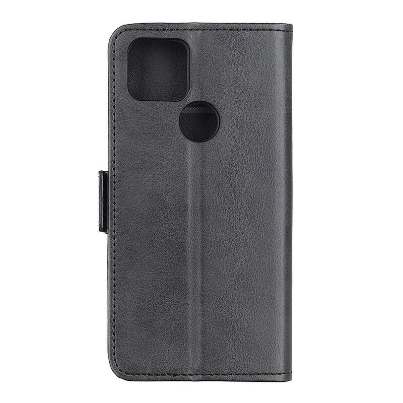 Capa Flip Para Google Pixel 5 De Couro Aba Dupla