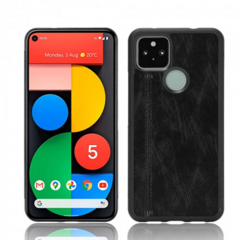 Capa Para Google Pixel 5 Efeito Couro Couture