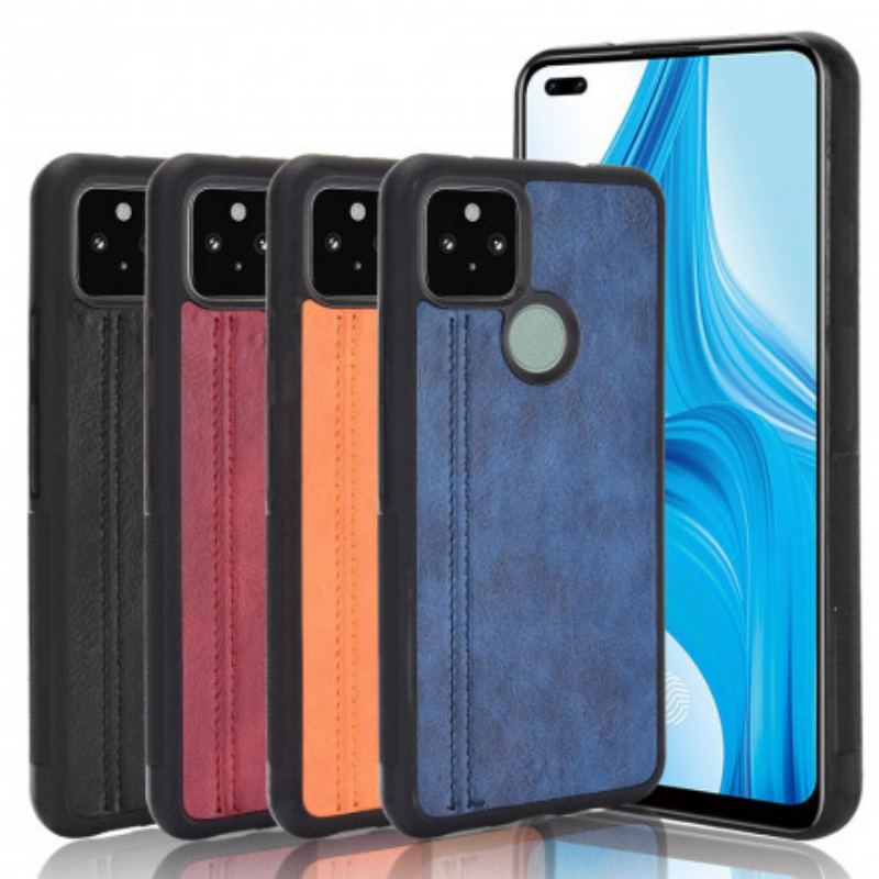 Capa Para Google Pixel 5 Efeito Couro Couture