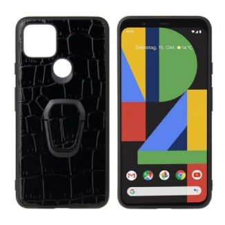 Capa Para Google Pixel 5 Suporte De Anel Estilo Crocodilo