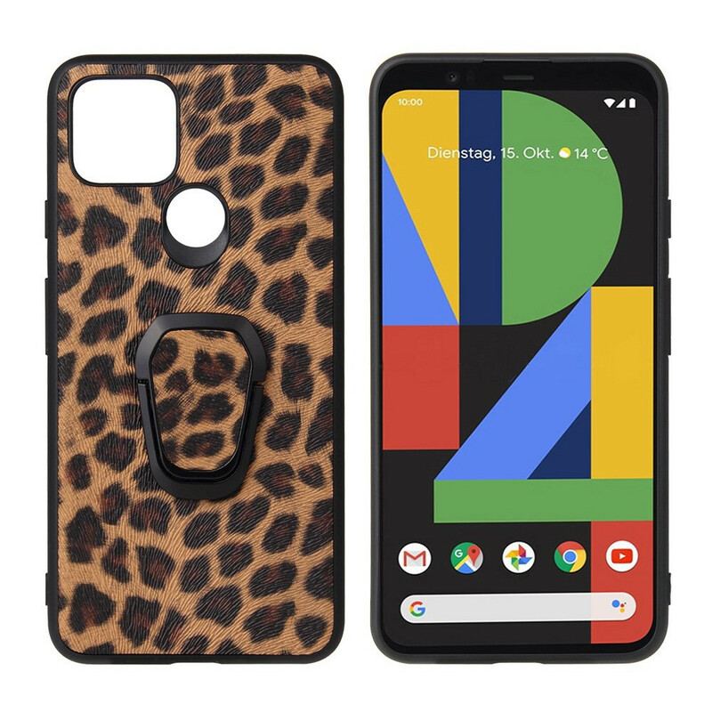 Capa Para Google Pixel 5 Suporte De Anel Estilo Leopardo