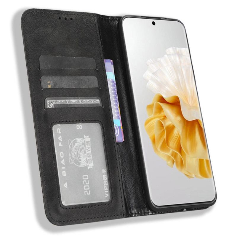 Capa De Celular Para Huawei P60 Pro Flip Estilo Couro Estilizado