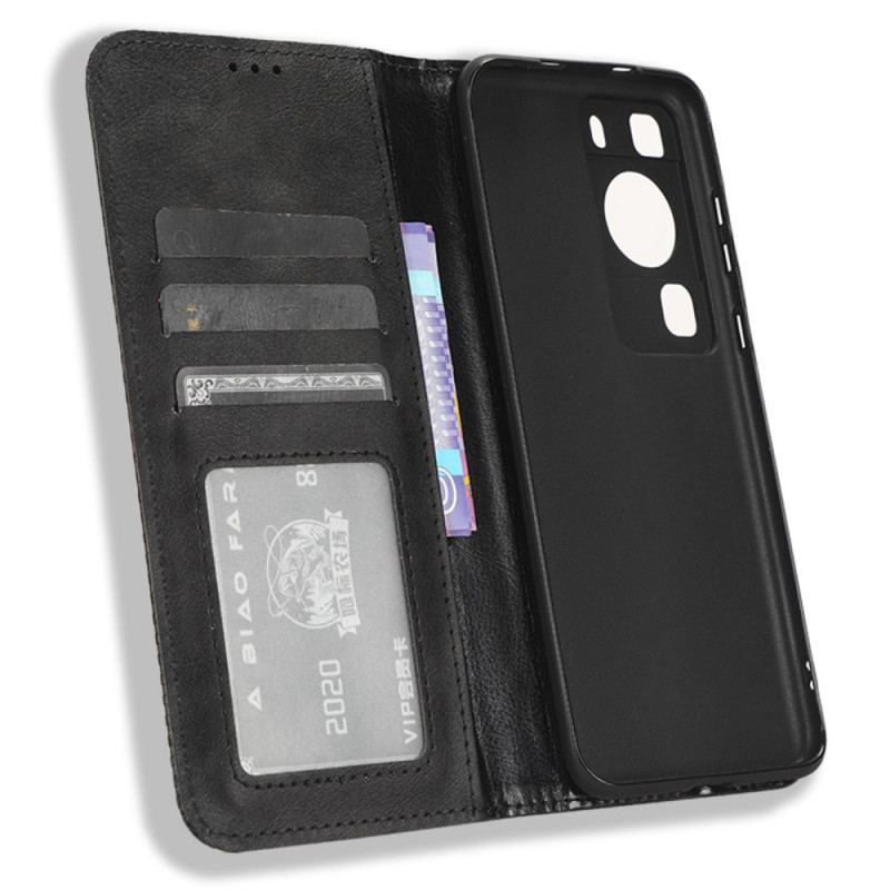 Capa De Celular Para Huawei P60 Pro Flip Estilo Couro Estilizado