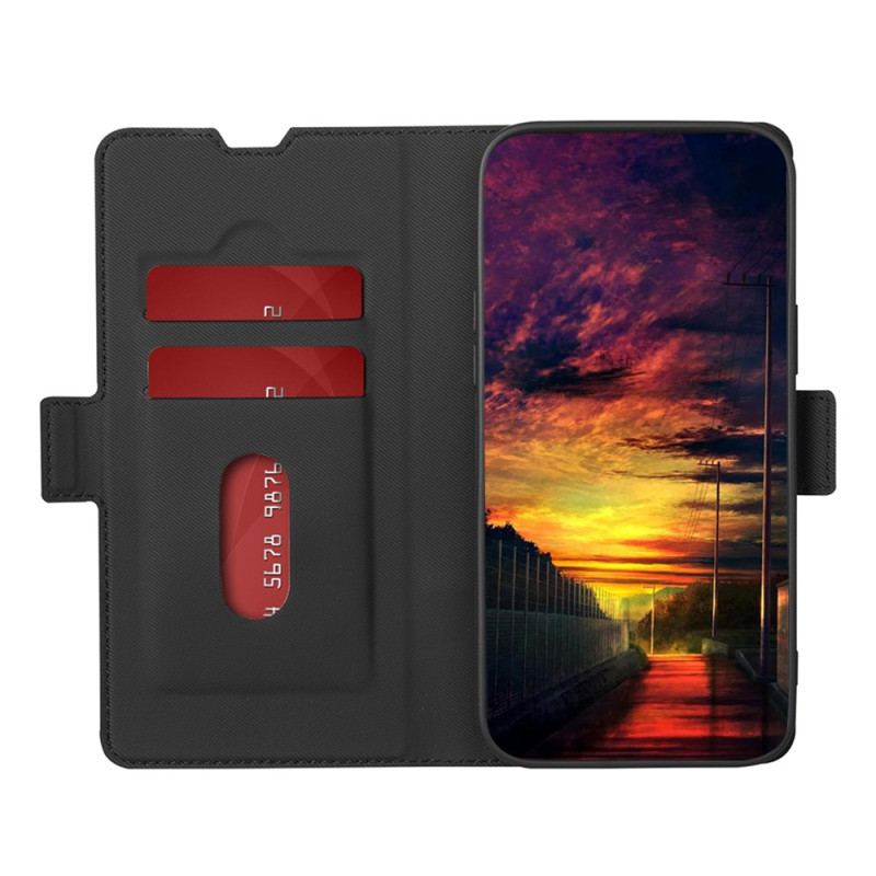 Capa De Couro Para Huawei P60 Pro Dois Tons