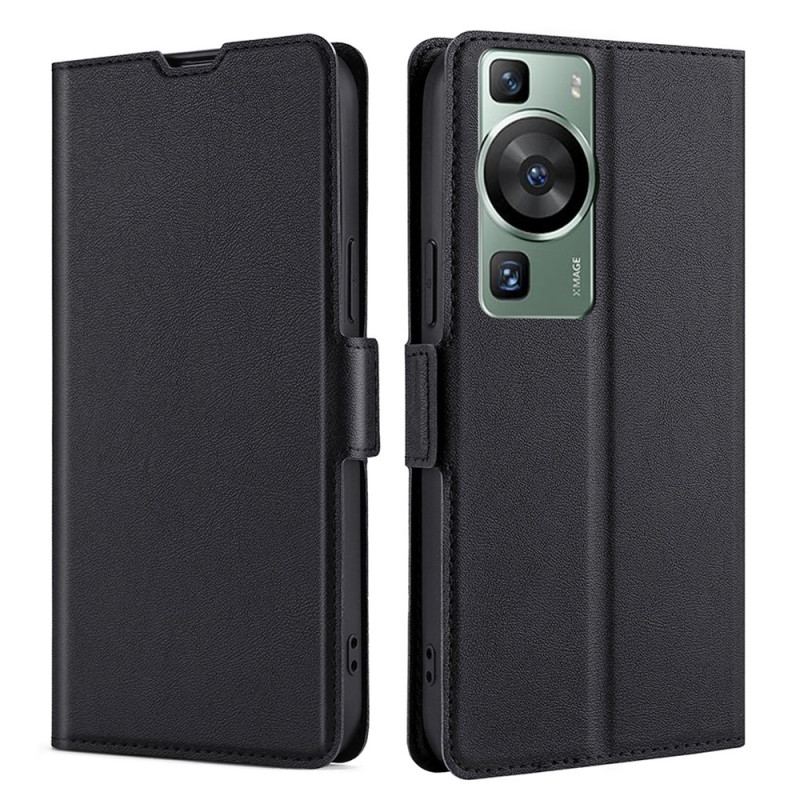 Capa De Couro Para Huawei P60 Pro Efeito Couro