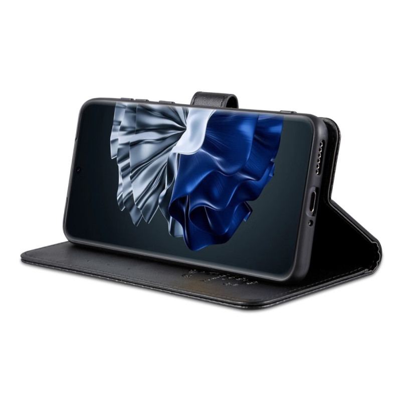 Capa De Couro Para Huawei P60 Pro Efeito Couro Azns