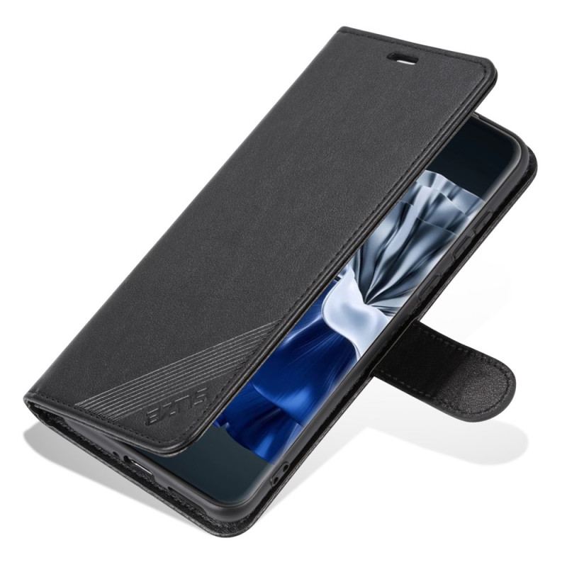 Capa De Couro Para Huawei P60 Pro Efeito Couro Azns