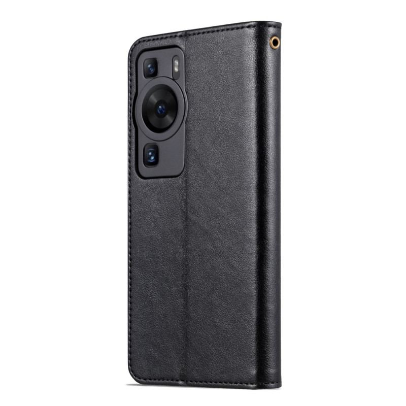 Capa De Couro Para Huawei P60 Pro Efeito Couro Azns