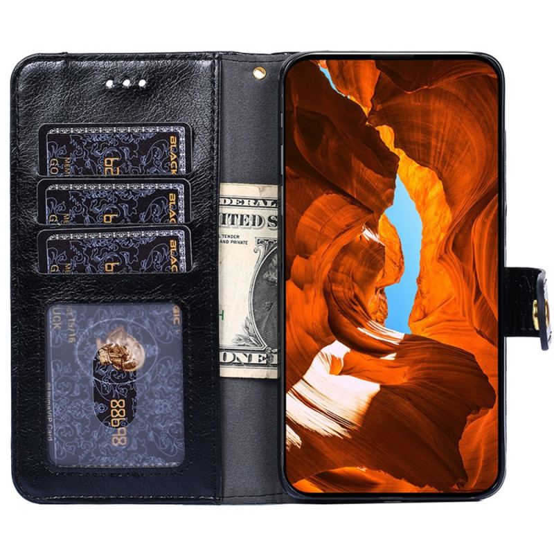 Capa De Couro Para Huawei P60 Pro Porta-moedas Com Zíper