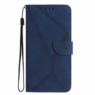 Capa Em Pele Para Huawei P60 Pro Linha Efeito Couro