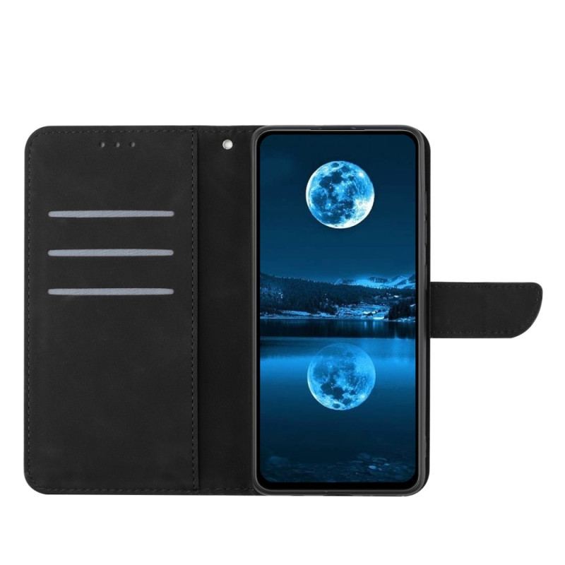 Capa Em Pele Para Huawei P60 Pro Linha Efeito Couro