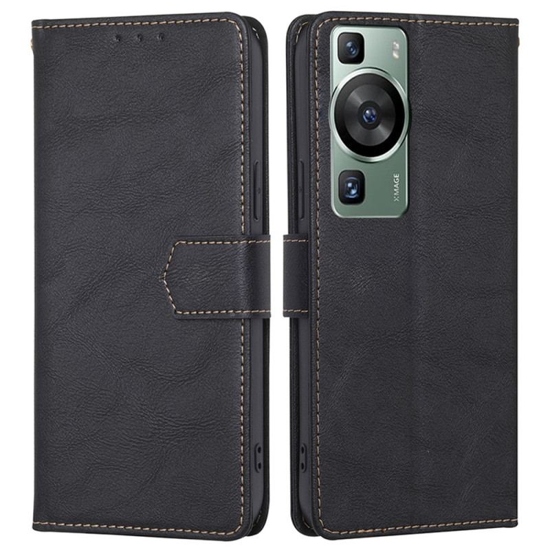 Capa Em Pele Para Huawei P60 Pro Rfid Clássico