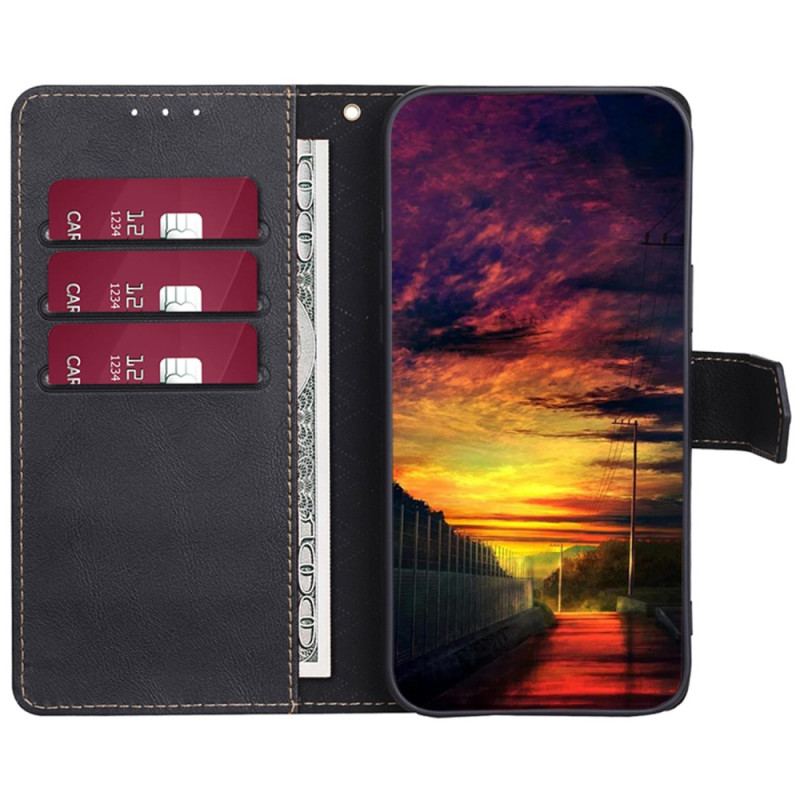 Capa Em Pele Para Huawei P60 Pro Rfid Clássico