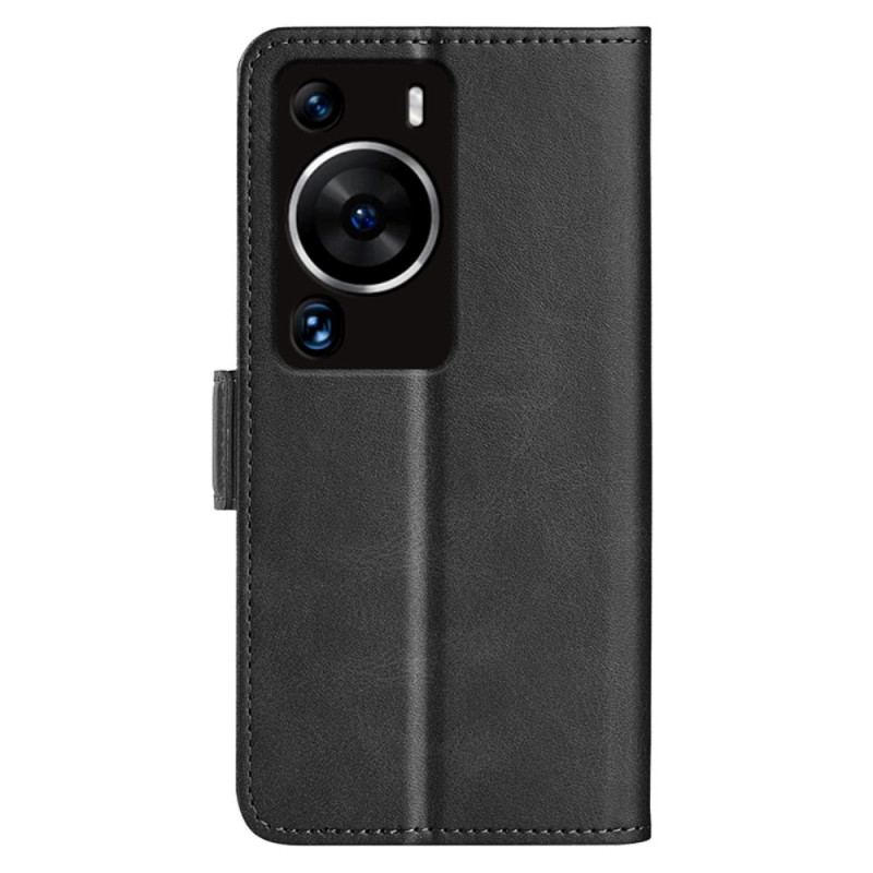 Capa Flip Para Huawei P60 Pro De Couro Aba Dupla