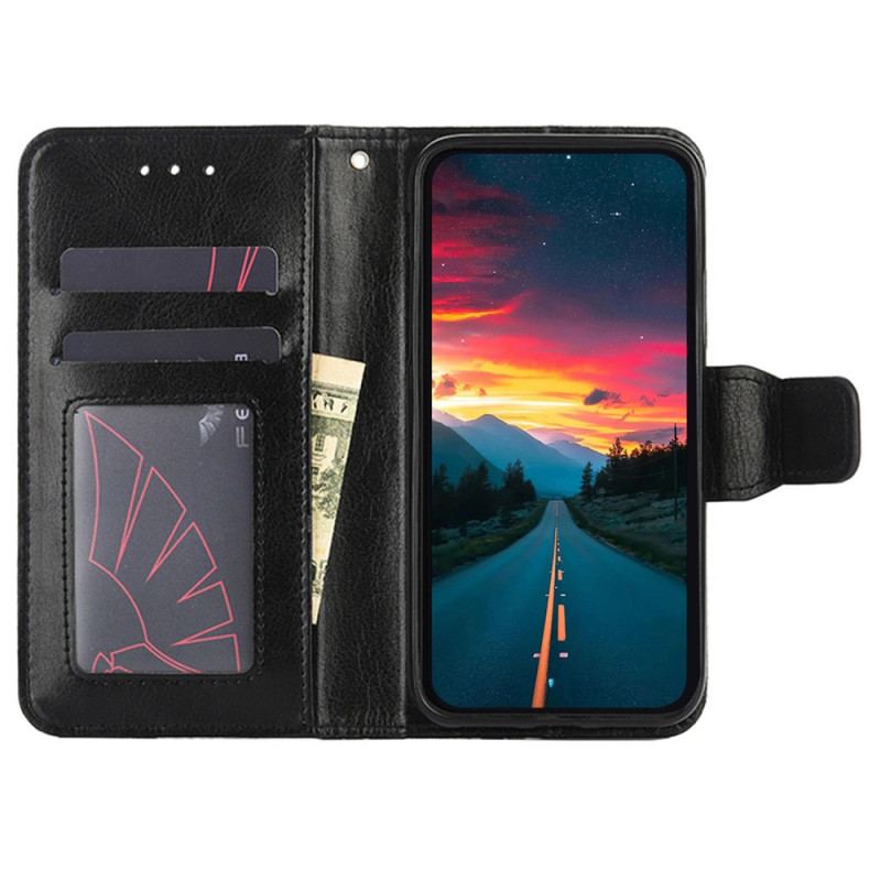 Capa Flip Para Huawei P60 Pro Couro Sintético Retrô