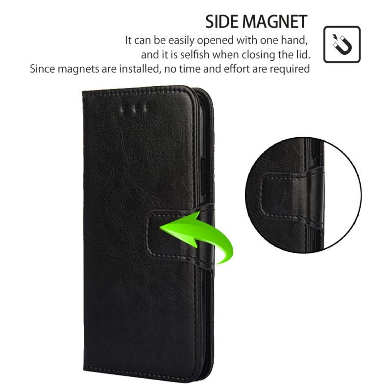 Capa Flip Para Huawei P60 Pro Couro Sintético Retrô