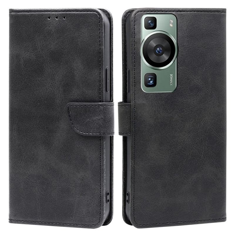 Capa Flip Para Huawei P60 Pro Textura Da Panturrilha