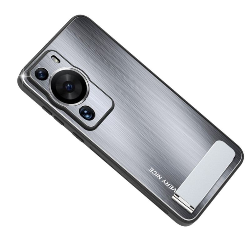 Capa Para Huawei P60 Pro Alumínio Escovado Com Suporte