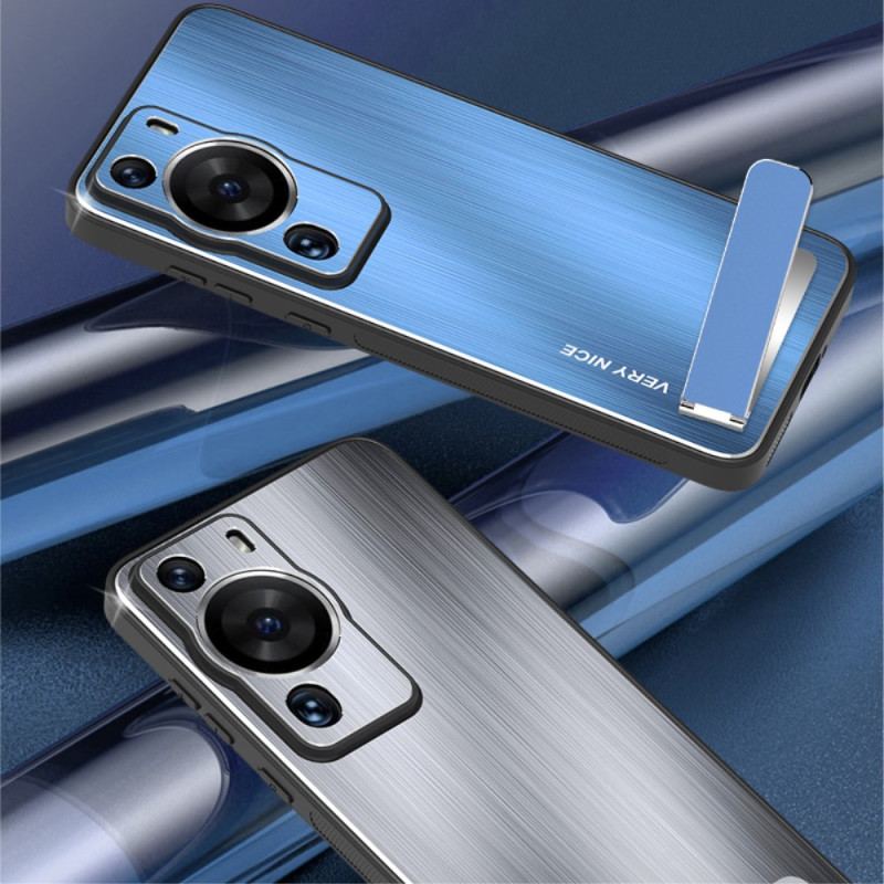 Capa Para Huawei P60 Pro Alumínio Escovado Com Suporte