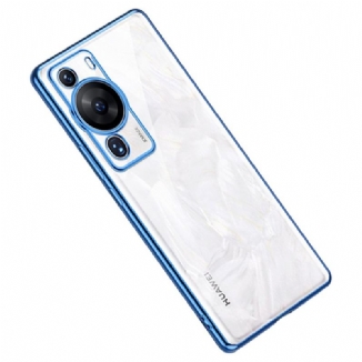 Capa Para Huawei P60 Pro Bordas Estilo Metal Transparente Sulada