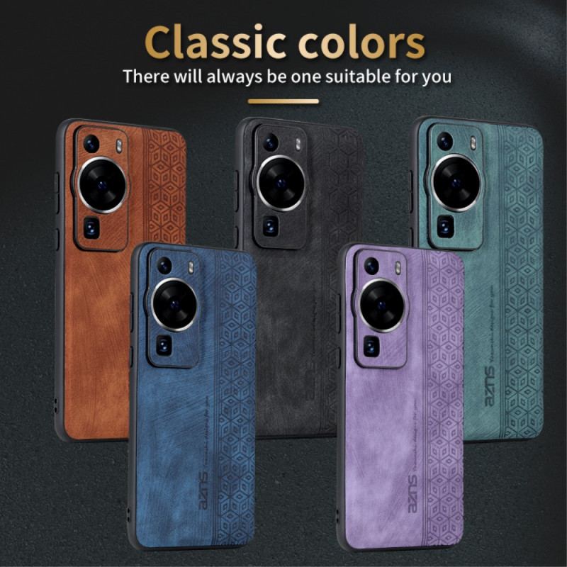 Capa Para Huawei P60 Pro Efeito Couro Azns