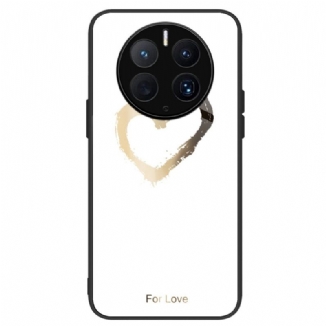 Capa De Celular Para Huawei Mate 50 Pro Coração De Vidro Temperado