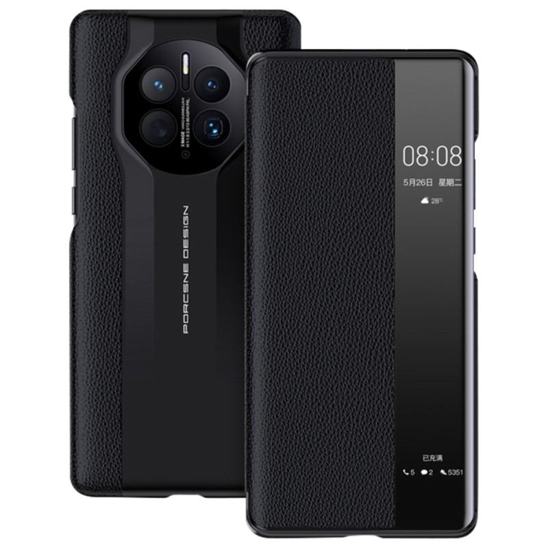 Capa De Celular Para Huawei Mate 50 Pro Couro Sintético De Lichia