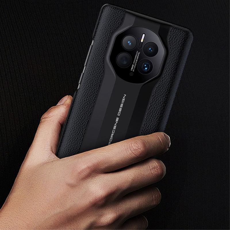 Capa De Celular Para Huawei Mate 50 Pro Couro Sintético De Lichia