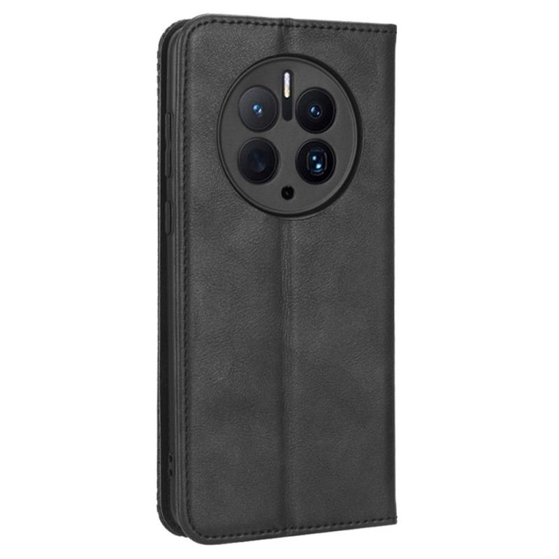 Capa De Celular Para Huawei Mate 50 Pro Flip Estilo Vintage De Couro