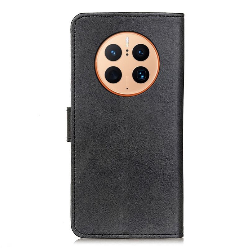 Capa De Couro Para Huawei Mate 50 Pro Couro Sintético Fosco