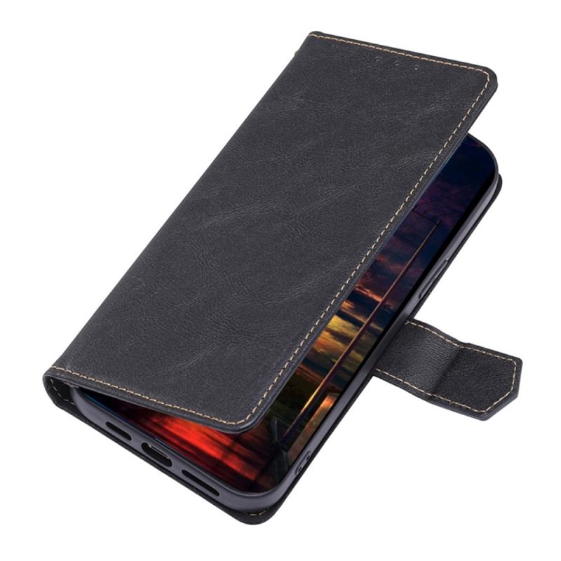 Capa Em Pele Para Huawei Mate 50 Pro Efeito Couro Couture