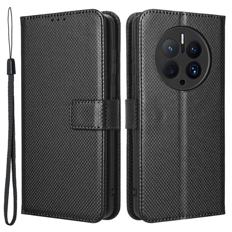 Capa Flip Para Huawei Mate 50 Pro De Cordão Seleção De Correia