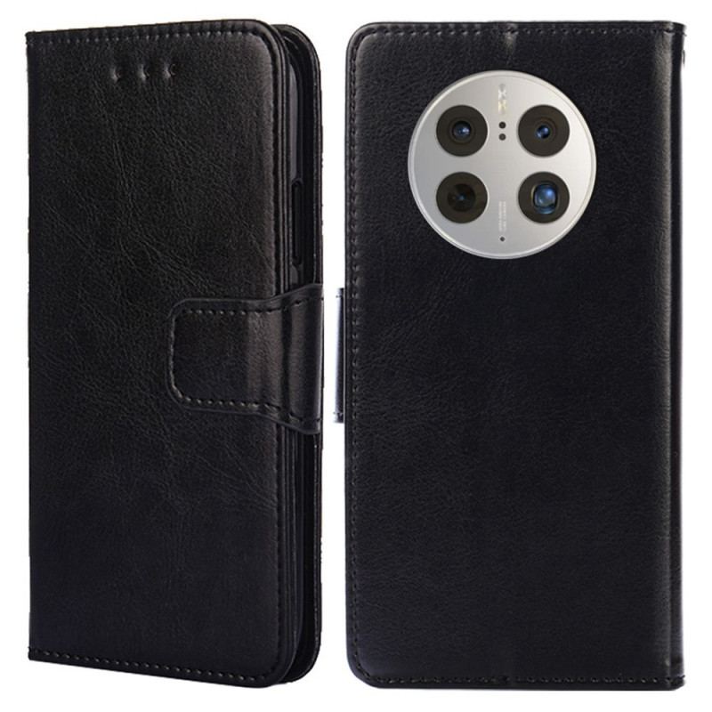 Capa Flip Para Huawei Mate 50 Pro Couro Falso Vintage