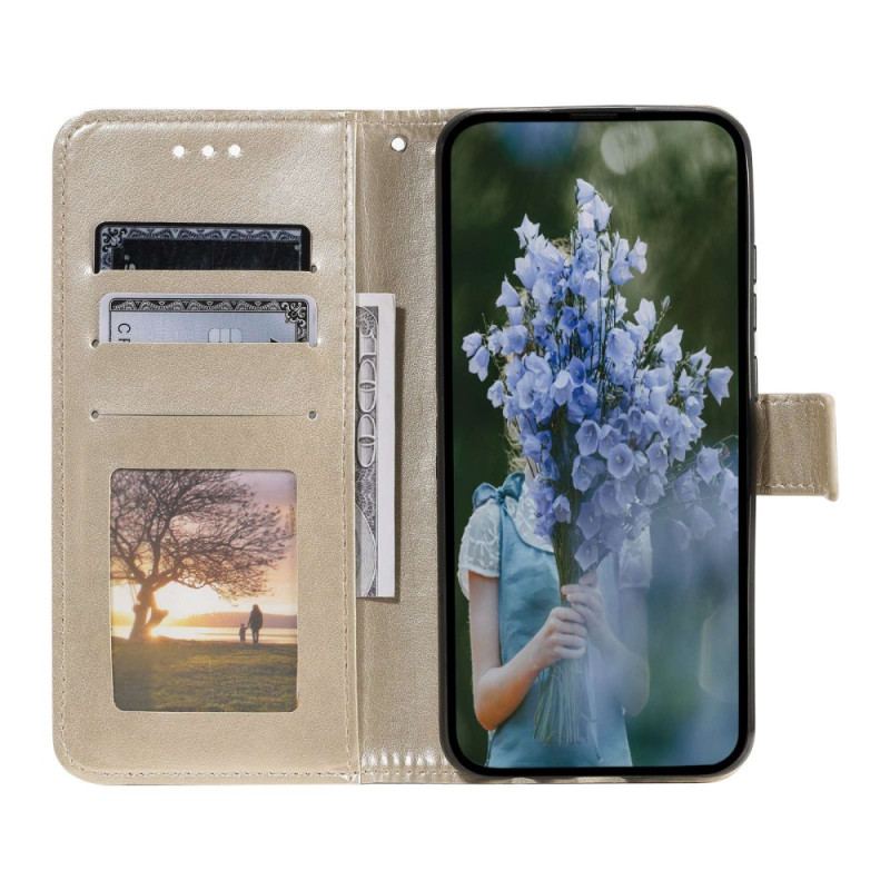 Capa Folio Para Huawei Mate 50 Pro Mandala Sol Com Cordão