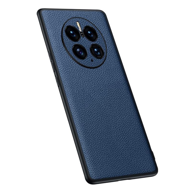 Capa Para Huawei Mate 50 Pro Couro Lichia Genuíno