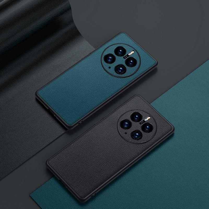 Capa Para Huawei Mate 50 Pro Couro Lichia Genuíno