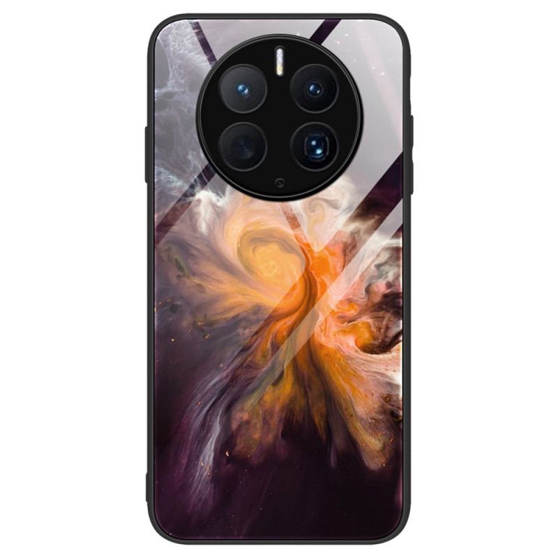 Capa Para Huawei Mate 50 Pro Elegante Vidro Temperado De Mármore