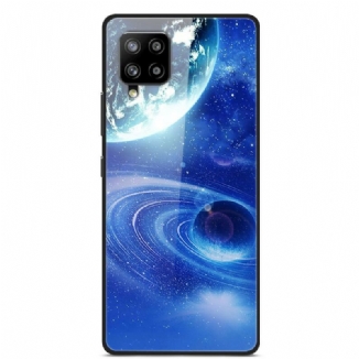 Capa De Celular Para Samsung Galaxy A42 5G Planetas De Vidro E Silicone