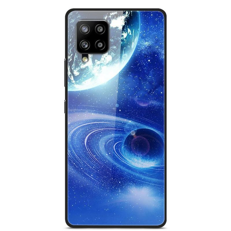 Capa De Celular Para Samsung Galaxy A42 5G Planetas De Vidro E Silicone