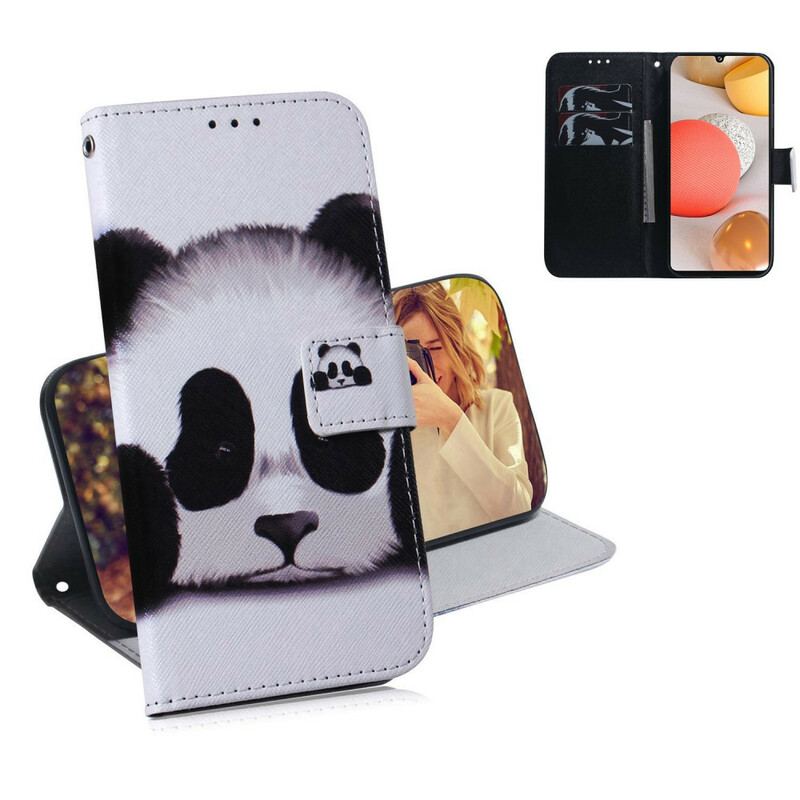 Capa De Couro Para Samsung Galaxy A42 5G Cara De Panda