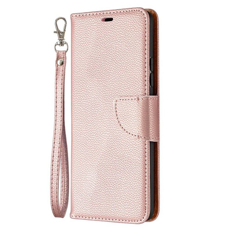 Capa De Couro Para Samsung Galaxy A42 5G Flip Lichia Rabat Oblíqua