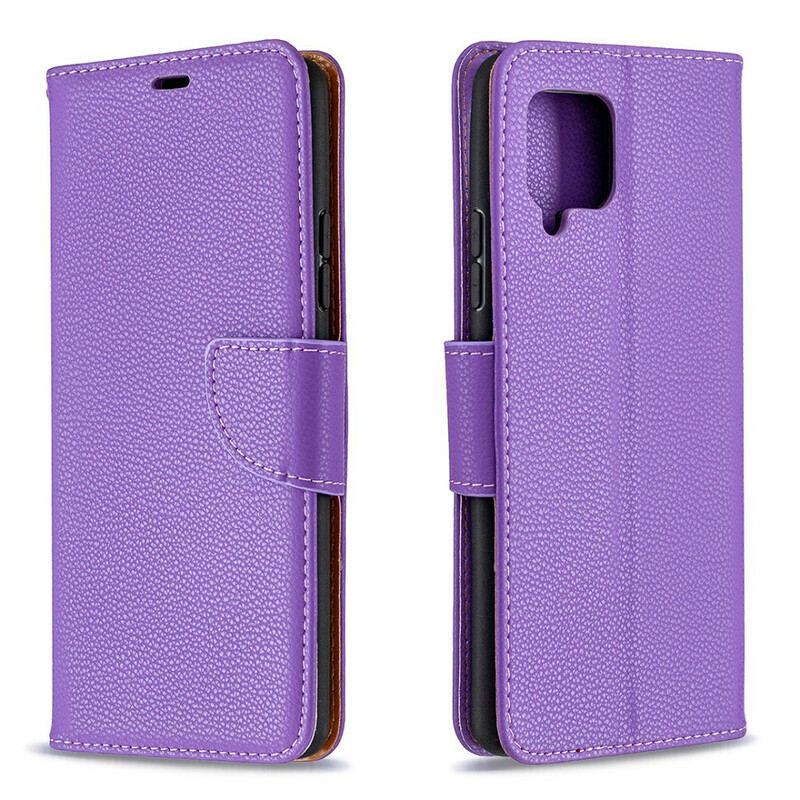 Capa De Couro Para Samsung Galaxy A42 5G Flip Lichia Rabat Oblíqua