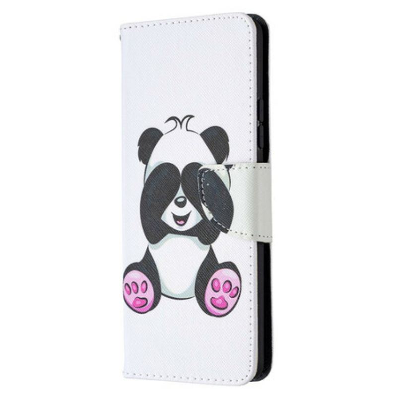 Capa De Couro Para Samsung Galaxy A42 5G Panda Divertido