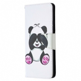 Capa De Couro Para Samsung Galaxy A42 5G Panda Divertido