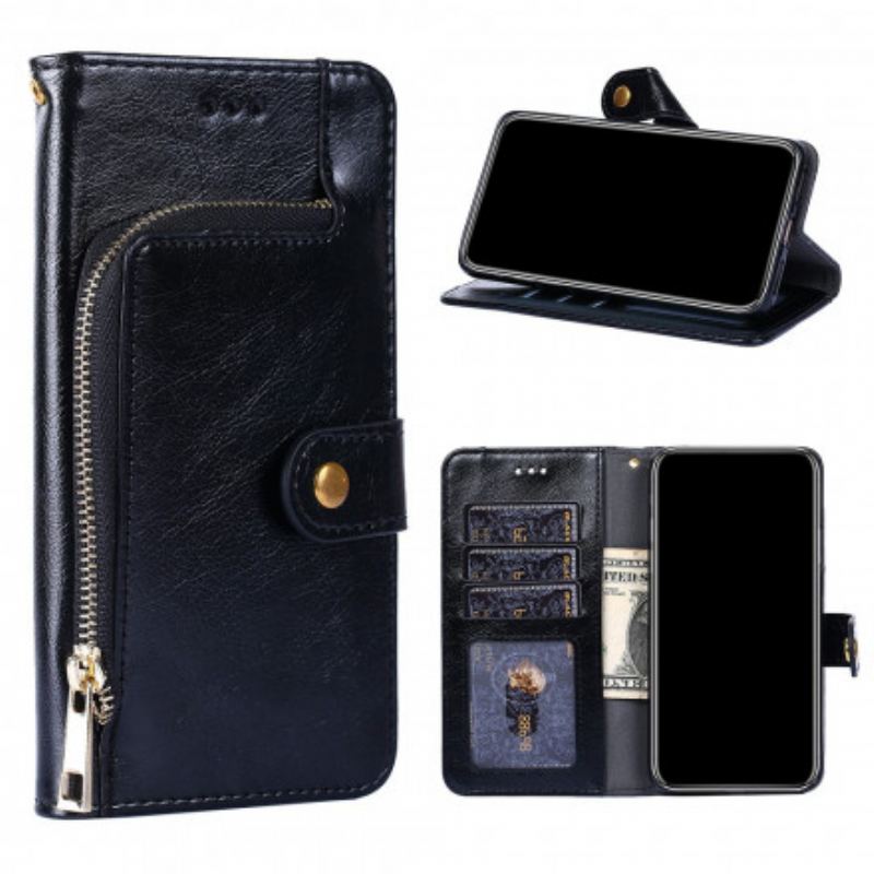 Capa Flip Para Samsung Galaxy A42 5G Bolsa Com Zíper