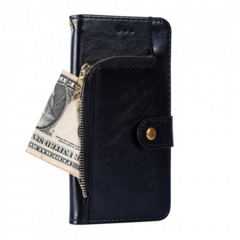 Capa Flip Para Samsung Galaxy A42 5G Bolsa Com Zíper